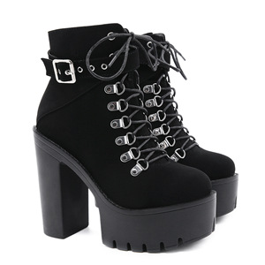Stivali da donna con plateau da donna in pelle nera 13cm con tacco <span class=keywords><strong>alto</strong></span> <span class=keywords><strong>alto</strong></span> da donna stivali gotici Xinzirain personalizzato - Product Image 3