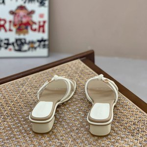 Elegantes Sandalias Beige de PVC con Punta Cuadrada y Tacón Ancho, con Decoración de Lazo, Transpirables, Zapatos de Verano para Mujer - Product Image 5