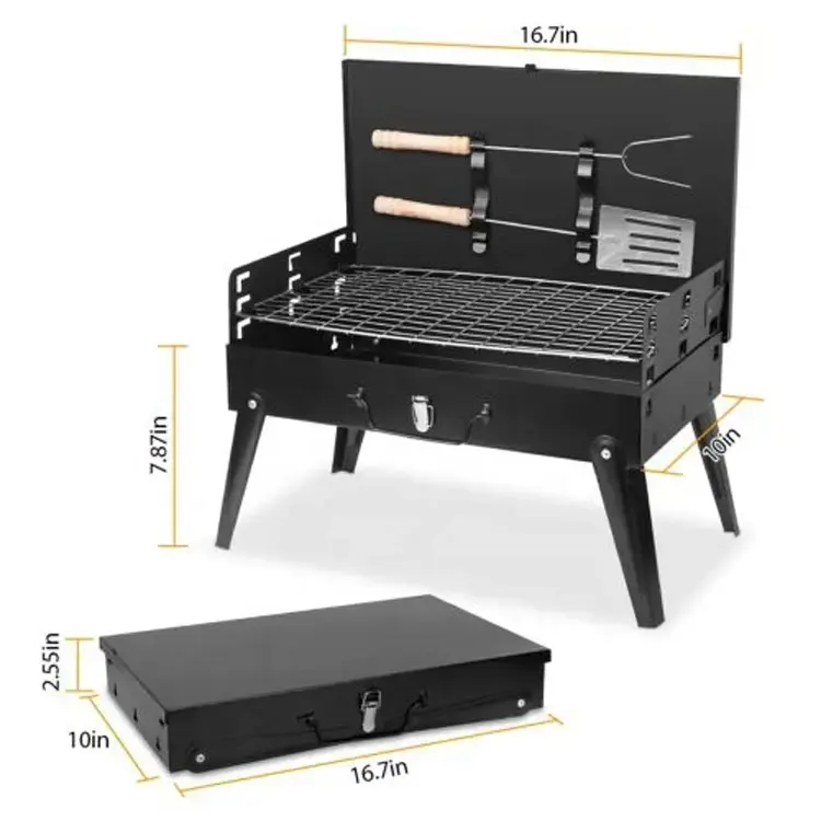 Draagbare Opvouwbare Houtskoolgrill Mini Bbq Grill Ruimtebesparende En Opvouwbare Barbecue Grill Voor Camping Reizen Tuin Buiten