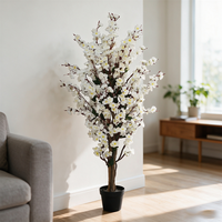 Arbre artificiel de cerisier blanc et rose, toucher réaliste et naturel, écologique, durable, plante artificielle en pot, décoration intérieure, OEM