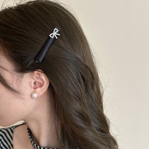 Pince à cheveux élégante avec nœud en strass français pour femme, pince latérale scintillante, accessoire capillaire - Product Image 6
