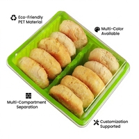 Boîtes d'emballage rectangulaires en plastique PET de qualité alimentaire jetables en gros avec couvercle personnalisables pour bonbons, biscuits et snacks