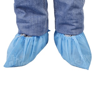 Couvre-chaussures antidérapants en polypropylène PP jetables, couvre-chaussures d'intérieur blanc bleu Non tissé - Product Image 2