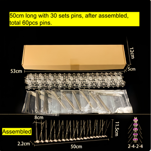 60 pines Bird Spikes 50cm Base de plástico con acero inoxidable 304 <span class=keywords><strong>Anti</strong></span>-Paloma Control de plagas con lazos sólidos - Product Image 2