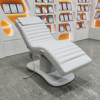 Lit de Soin Facial Électrique à 3 Moteurs Blanc Complet pour Salon de Beauté, Moderne et Réglable, avec Extension, pour Vente
