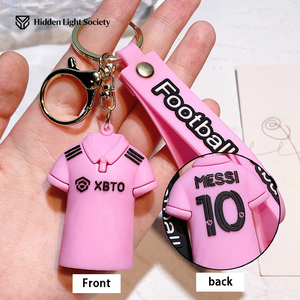 Porte-clés de football 3D Brésil, T-shirt de <span class=keywords><strong>club</strong></span> sportif, Logo personnalisé, Caoutchouc imperméable léger, Cadeaux promotionnels - Product Image 5