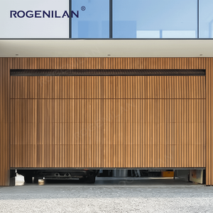 <span class=keywords><strong>Porte</strong></span> <span class=keywords><strong>de</strong></span> <span class=keywords><strong>Garage</strong></span> Automatique à Grille <span class=keywords><strong>de</strong></span> Sécurité, Lames Aspect Bois en Panneau Sandwich Aluminium Moussé pour Résidences - Product Image 1