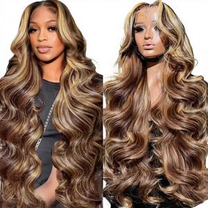วิกผมลอนคลื่นสีน้ำตาลสำหรั<span class=keywords><strong>บ</strong></span>ผู้หญิง P4/27สี<span class=keywords><strong>บ</strong></span><span class=keywords><strong>ลอน</strong></span><span class=keywords><strong>ด์</strong></span>น้ำผึ้งวิกผมมีลูกไม้ด้านหน้า13x4 HD - Product Image 1