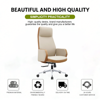 Chaise de bureau ergonomique moderne à dossier haut en cuir PU avec soutien lombaire pour salles de conférence et salles à manger