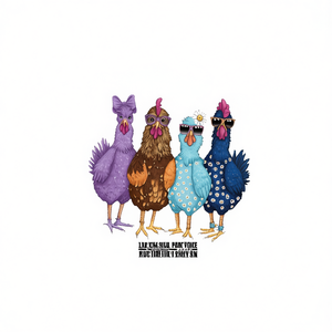 T-shirt à manches longues pour femme avec imprimé poulets anthropomorphes, mode Y2K, col rond tricoté, coupe régulière, en Spandex et Polyester - Product Image 1