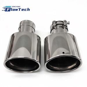ปลายท่อไอเสีย FlowTech SS304 รูปวงรี ขนาด 170x125x75 มม. ช่องทางเข้า 63 มม. สำหรับ Mercedes-Benz W204 C200 C260 C300 C63 AMG แบบปลายท่อเดี่ยว - Product Image 2