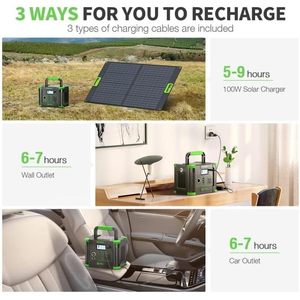 Para la estación de energía portátil EBL Eb70 de 300W, 288.6Wh, 330W CA, 60W PD USB-C, 9 puertos de respaldo con carga inalámbrica de 5W y recarga de 3 vías, versión estadounidense. - Product Image 6