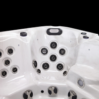 Bain à remous Sunrans Hydro Massage avec système de contrôle Balboa, bain à remous carré en acrylique pour usage extérieur dans les villas et les hôtels
