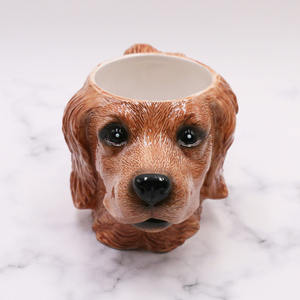 Taza de café de dolomita personalizada para perro, tazón pintado a mano, Animal - Product Image 1