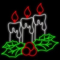 Vela de natal led corda luz silhueta
