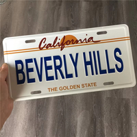 Plaque d'immatriculation en tôle pour client, finition brillante, impression offset, style Californie