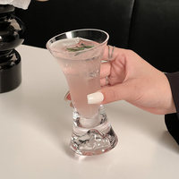 Verre à cocktail sans pied et sans couvercle en verre sodocalcique de haute qualité, à taille conique, pour boissons froides, avec vue sur la montagne