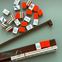 Règles de Mahjong américaines de 17,5 pouces en plastique ABS imitation écaille de tortue pour jeu de Mahjong professionnel et cadeau