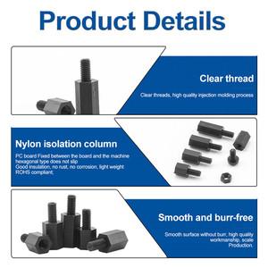 NINDEJIN Kit de 320 Piezas de Tornillos y Tuercas Hexagonales de Nylon Macho y Hembra, Espaciadores Aislantes de Tamaños Métricos M2, M2.5, M3, M4 - Product Image 2