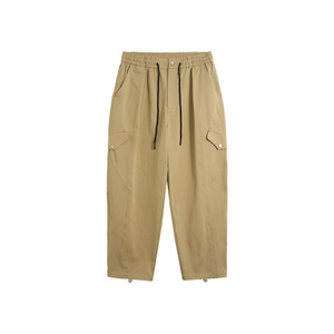 Pantalon de travail élastique à fausses poches rivetées, Nouveautés Printemps/Été 26, Pantalon décontracté japonais rétro à jambes larges - Product Image 3