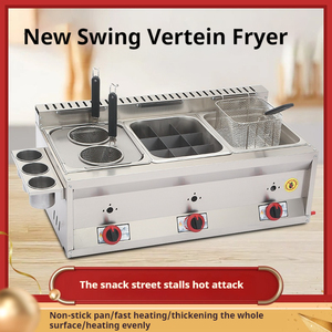 Venda quente 8L + 8L + 8L Aço Counter Top <span class=keywords><strong>LPG</strong></span> Gás Fritadeira Profunda Com 3 Cesta Máquina De Frango Frito Fritadeira Comercial Inoxidável - Product Image 3