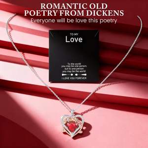 กล่องแอปเปิ้ลกุหลาบอมตะ Iceevery พร้อมสร้อยคอจี้รูปหัวใจประดับคริสตัลและเพชรเทียม ของขวัญสำหรับผู้หญิง แทนความรักนิรันดร์ - Product Image 2