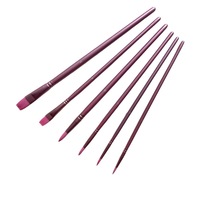 Vente directe d'usine - Ensemble de 6 pinceaux en nylon monobloc à manche en bois pour aquarelle, peinture à l'huile, pinceaux de peinture artistique pour enfants