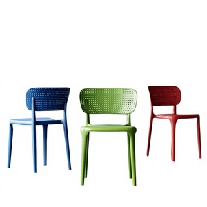 Chaise de salle à manger moderne nordique en plastique empilable avec dossier haut épaissi, confortable, pour la maison, les salons de thé et les restaurants - Product Image 4