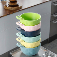 Bol rond coloré avec poignée, 5 pouces, design OEM, pour le restaurant, transparent