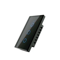 Interrupteur mural tactile intelligent RF433 à 1, 2 ou 3 boutons pour éclairage domestique, panneau en verre trempé, sans WiFi nécessaire - Vente en gros aux États-Unis