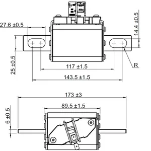 CHNBEL Fuse 1000V 400A 500A 550A 630A 700A Size 2 100kA AR Square Body U L Style High Speed 1000v Fuse