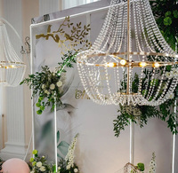 Lustre de luxe en cristal décoratif pour mariage, accessoires de mariage, rideau de perles en acrylique cristallin, lustre de plafond pour événement