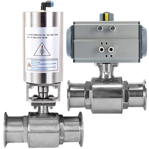 Válvula de Bola Neumática Sanitaria de Acero Inoxidable SS316L de Grado Alimenticio de 2 Pulgadas con Férula de Acción Simple - Product Image 5