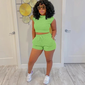 Wholesale Custom Logo Summer 2 Piece Short Pants <strong>Sets</strong> Outfits Short <strong>Set</strong> for <strong>Women</strong> <strong>s</strong> <strong>Sets</strong> for <strong>Women</strong> Clothing - Product Image 4