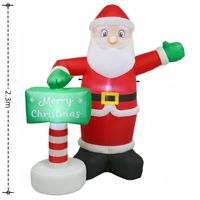 Logo gonflable de Noël, moule à air, boîte aux lettres, ornement Père Noël, décoration de fête en plein air, cour, décoration pour les fêtes
