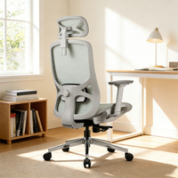 Chaise de bureau ergonomique à hauteur réglable, dossier haut en maille, pivotante, avec structure en plastique pour atelier
