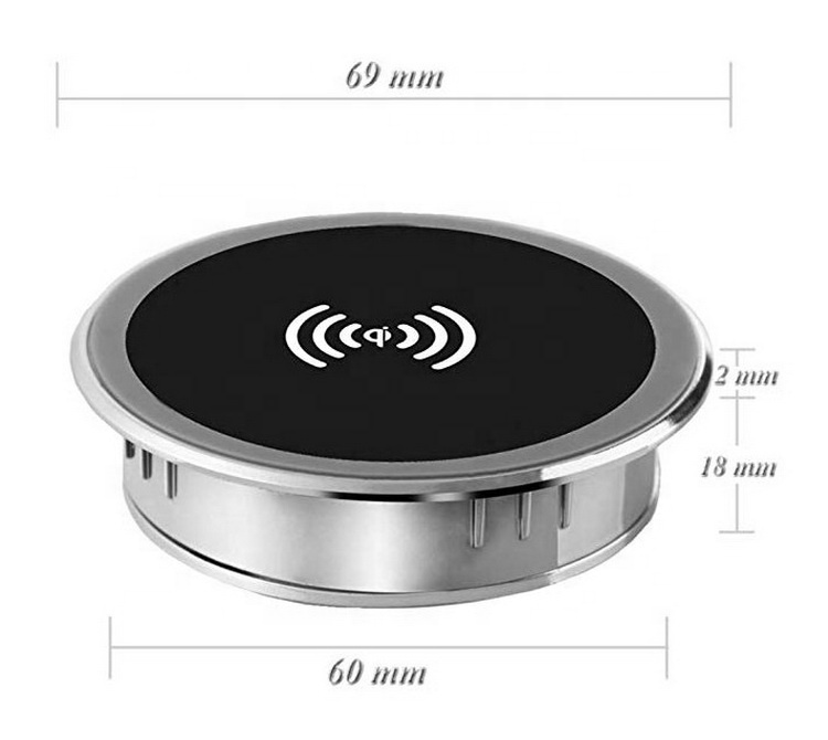 Новая офисная мебель 15 Вт, встроенная беспроводная зарядная площадка, модуль для настольной мебели Qi, беспроводное зарядное устройство для дивана, гостиничного стола