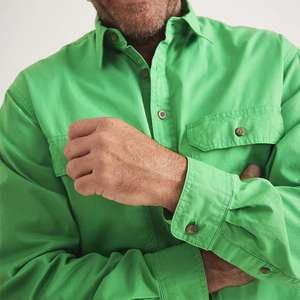 <span class=keywords><strong>Chemise</strong></span> de travail en sergé de coton épais pour homme, à demi-boutonnage, durable, style <span class=keywords><strong>cargo</strong></span> d'été <span class=keywords><strong>avec</strong></span> broderie - Product Image 3