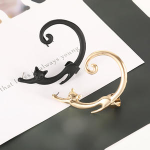 Pendientes de moda para mujer, aretes de hipérbola Retro, Clip de oreja larga, aretes de gato de dibujos animados para mujer 2021 - Product Image 2