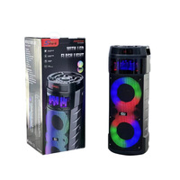 Enceinte portable d'extérieur à double haut-parleur LED RGB de 65 pouces avec boîtier en plastique, alimentée par batterie, vente en gros d'usine JQS6221