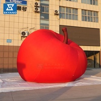 Modèle de pomme rouge gonflable géante pour la décoration de Noël, accessoires de scène