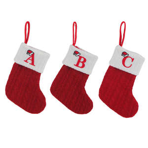 Chaussettes de Noël à rayures rouges classiques Chaussettes de Noël tricotées Décoration de pendentif de Noël festif - Product Image 2
