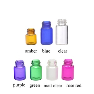 China <strong>Supplier</strong> Mini Amber Clear Blue 1dram 1ml 2ml 3ml 5ml Small Glass Cosmetic Vials Bottle With Orifice Reducer in Stock - Product Image 3