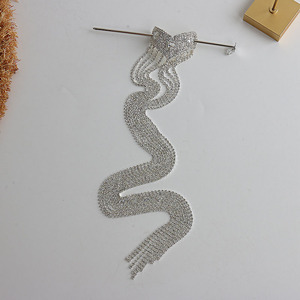 กิ๊บติดผมทรงหางม้าต่ำประดับเพชรเต็มรูปหัวใจ เครื่องประดับศีรษะผู้หญิง พู่ห้อยยาวประดับคริสตัล - Product Image 5