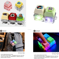 New Arrival Plastic Keycap Clicker Fidget Toy Detachable Building Block Keychain with DIY Assemble and Stress Relief Function