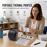 Mini-imprimante thermique portable transfrontalière pour étiquettes, imprimante de reçus et codes-barres compacte, pour usage domestique et bureautique, autocollants inclus