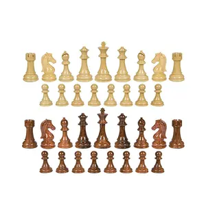 ขายส่งBigการแข่งขันKing/Pawns/Knight/มังกรไม้หมากรุกชิ้นชุดกล่อง