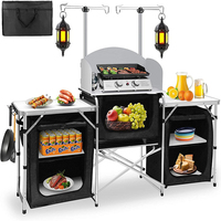 Armoires de rangement de cuisine de Camping multifonctionnelles Table en aluminium Portable Table de cuisine d'extérieur pliable