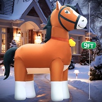 Cheval Clydesdale géant gonflable de Noël, animaux gonflables mignons, décorations de jardin d'extérieur avec lumières LED intégrées