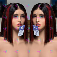Pelucas cortas bob de color piano al por mayor, cabello Remy vietnamita de doble densidad, peluca con encaje HD transparente sin pegamento, 300% de densidad